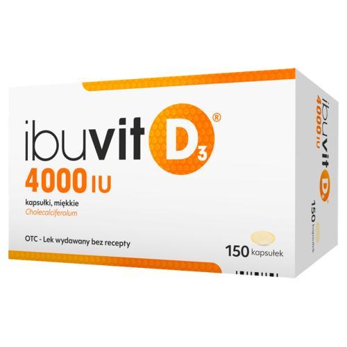 Miniaturka artykułu - Ibuvit D3 4000IU, 150 kapsułek BRAK OPAKOWANIA