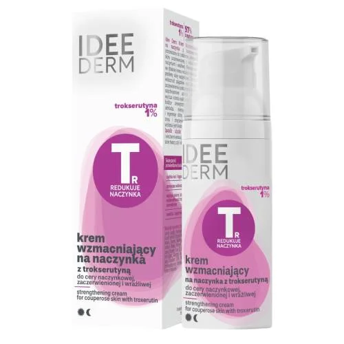 Miniaturka artykułu - IDEE DERM krem wzmacniający na naczynka z trokserutyną, 50ml