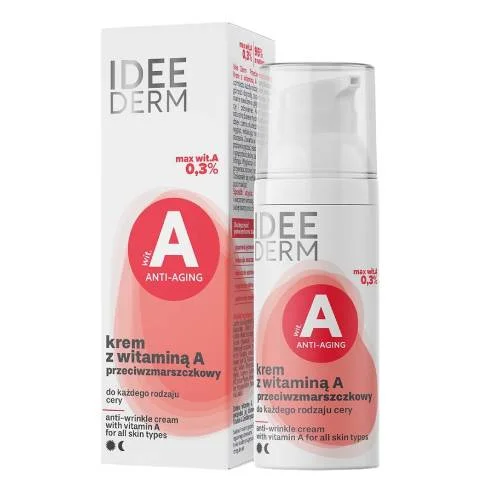 Miniaturka artykułu - IDEE DERM Przeciwzmarszczkowy krem z witaminą A, 50ml