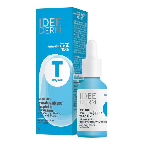 Miniaturka artykułu - Idee Derm Serum zwalczające trądzik z kwasami, 30 ml