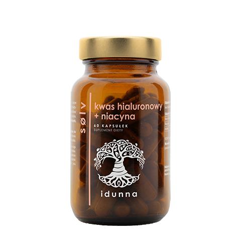 Miniaturka artykułu - IDUNNA Kwas hialuronowy + nicyna, 60 kapsułek 