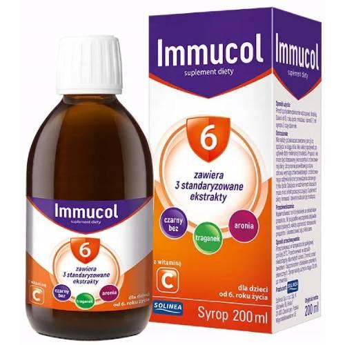 Miniaturka artykułu - Immucol 6 syrop, 200 ml bez czarny aloes 