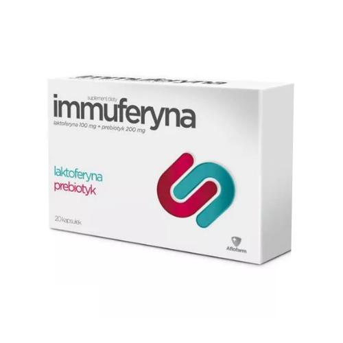 Miniaturka artykułu - Immuferyna Laktoferyna + Prebiotyk, 20 kaps.