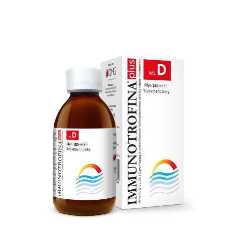 Miniaturka artykułu - Immunotrofina Plus witamina D płyn, 180ml USZKODZONE OPAKOWANIE