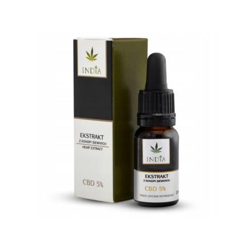 Miniaturka artykułu - INDIA Ekstrakt z konopi siewnych CBD 5%, 10ml