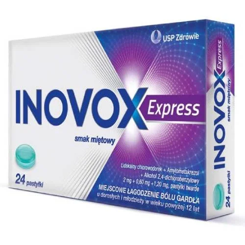 Miniaturka artykułu - Inovox Express smak miętowy, 24 pastylki
