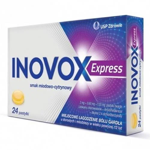 Miniaturka artykułu - Inovox Express smak miodowo-cytrynowy, 24 pastylki