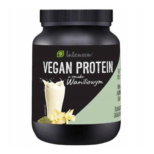 Miniaturka artykułu - Intenson Białko Vegan protein o smaku waniliowym, 600g KR&Oacute;TKA DATA 30.09.2026