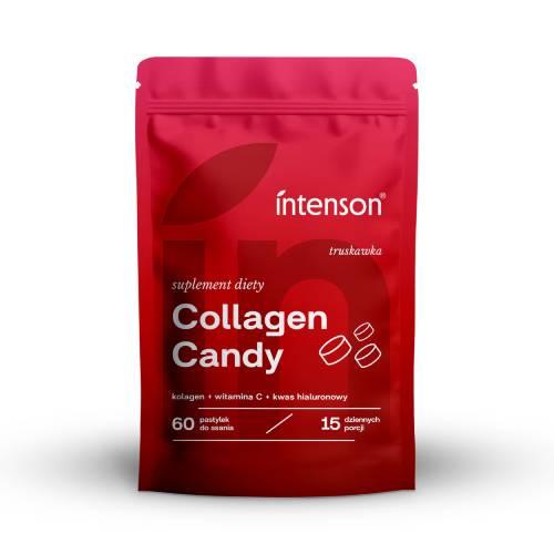 Miniaturka artykułu - Intenson Collagen Candy truskawka, 60 past. do ssania