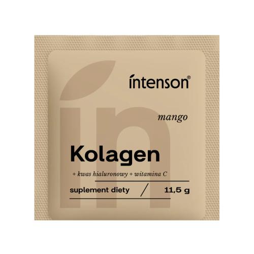 Miniaturka artykułu - Intenson Kolagen + witamina C + kwas hialuronowy o smaku mango, 11,5 g  