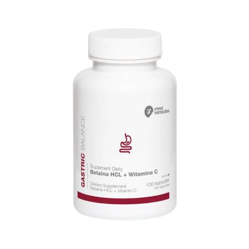 Miniaturka artykułu - INVEX Betaina HCL+ Witamina C, 100kaps.
