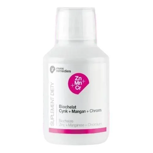 Miniaturka artykułu - INVEX REMEDIES BIOCHELAT Cynk + Mangan + Chrom, 150 ml  KR&Oacute;TKA DATA 10.12.2026