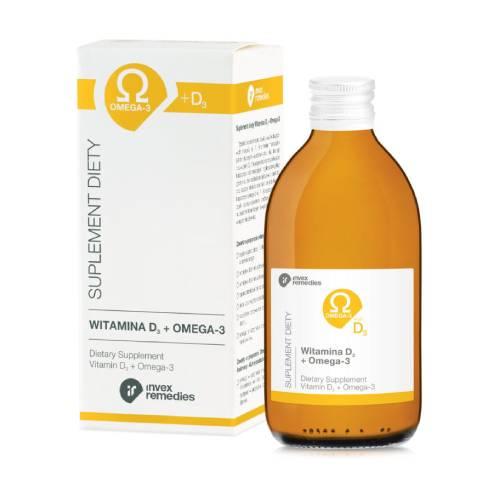 Miniaturka artykułu - INVEX REMEDIES Witamina D3 + Omega-3, 300ml