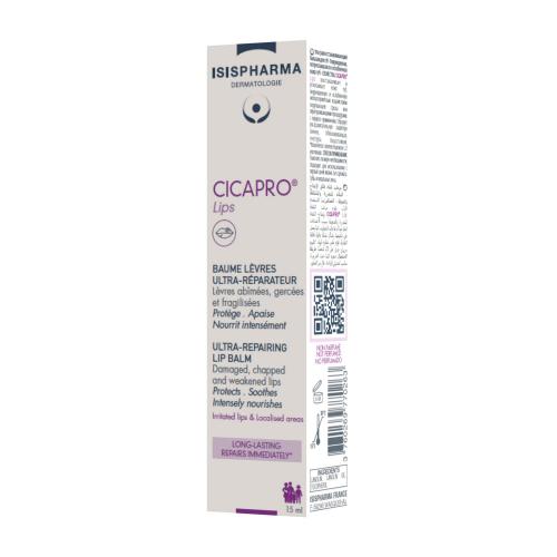 Miniaturka artykułu - Isispharma Cicapro Lips Ultra-regenerujący balsam do ust, 15 ml