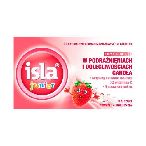Miniaturka artykułu - Isla Junior Pastylki do ssania dla dzieci o smaku truskawkowym, 50 szt.