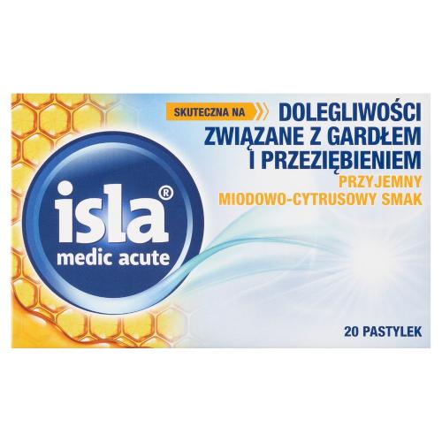 Miniaturka artykułu - Isla-Medic acute miodowo-cytrusowa, 20 pastyl.