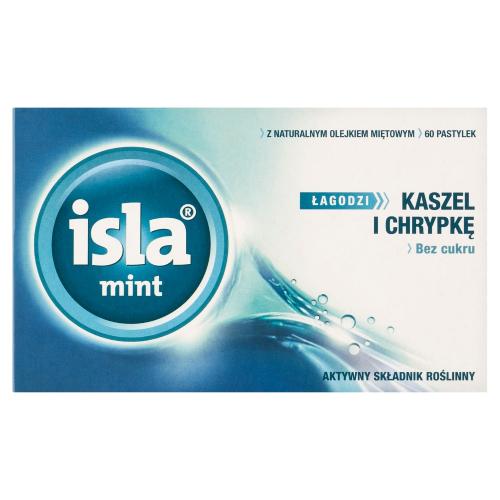 Miniaturka artykułu - Isla Mint pastylki do ssania, 60 szt. - łagodzi kaszel i chrypkę