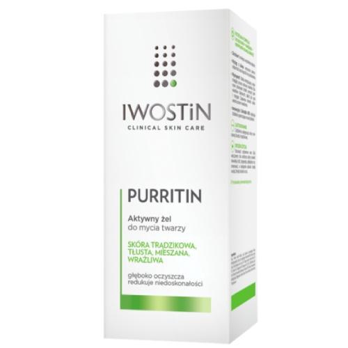 Miniaturka artykułu - Iwostin Purritin Aktywny żel do mycia twarzy, 150 ml USZKODZONE/ BRAK OPAKOWANIA TEKTUROWEGO