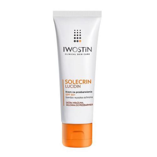 Miniaturka artykułu - IWOSTIN SOLECRIN LUCIDIN SPF 50+ Krem przeciw przebarwieniom, 50 ml KR&Oacute;TKA DATA 31.08.2026