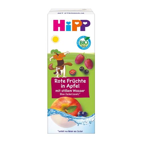 Miniaturka artykułu - HiPP BIO Jabłka-Czerwone owoce z wodą źr&oacute;dlaną po 1. roku, 200 ml