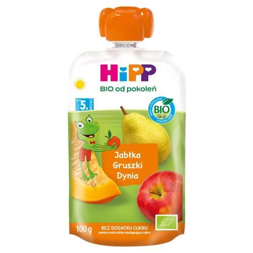 Miniaturka artykułu - HiPP BIO Mus owocowo-warzywny jabłka gruszki dynia po 5. miesiącu, 100 g