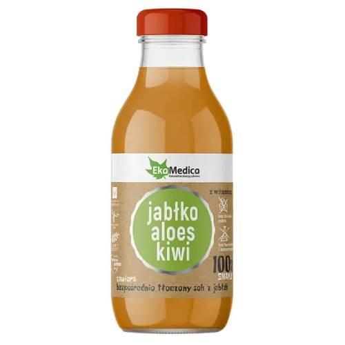 Miniaturka artykułu - Jabłko aloes kiwi sok, 300 ml Ekamedica