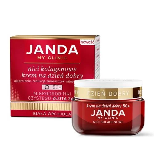 Miniaturka artykułu - JANDA Nici kolagenowe krem do twarzy na dzień dobry 50+, 50ml KR&Oacute;TKA DATA 30.09.2026