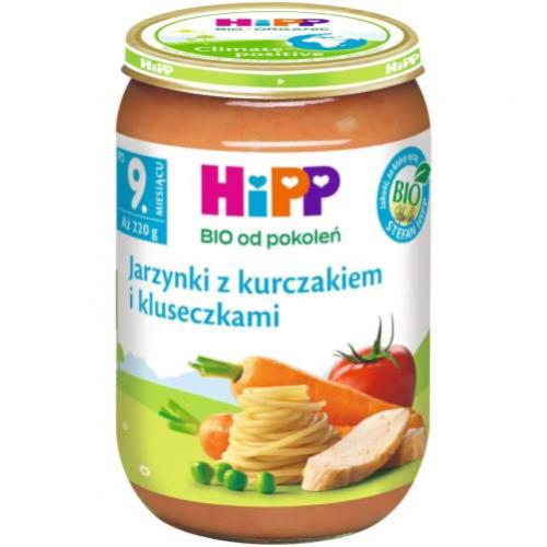 Miniaturka artykułu - HiPP Jarzynki z kurczakiem i kluseczkami BIO, 220 g 