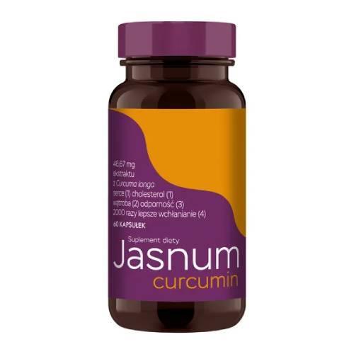 Miniaturka artykułu - Jasnum Curcumin, 60 kapsułek KR&Oacute;TKA DATA 30.09.2026
