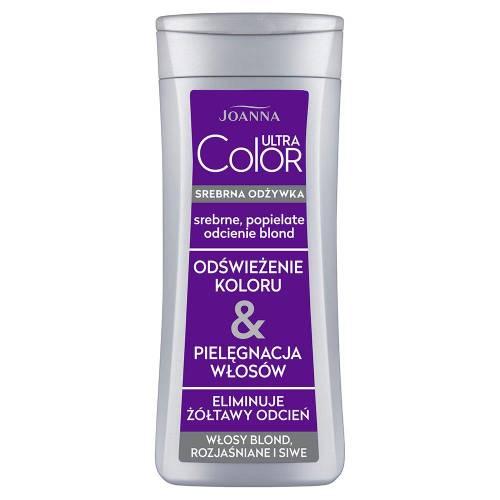 Miniaturka artykułu - Joanna Ultra Color Srebrna odżywka do włos&oacute;w srebrne, popielate, odcienie blond, 200 ml