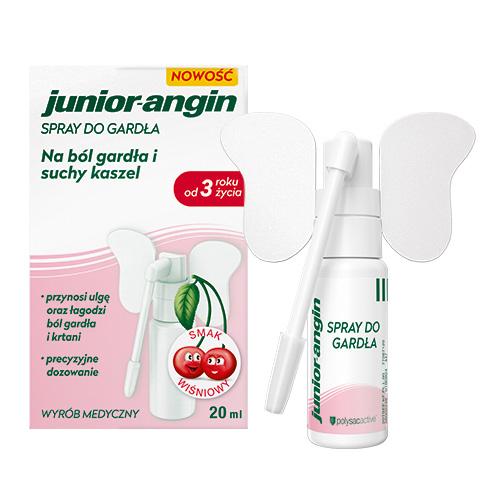 Miniaturka artykułu - Junior-angin Spray do gardła o smaku wiśniowym, 20 ml