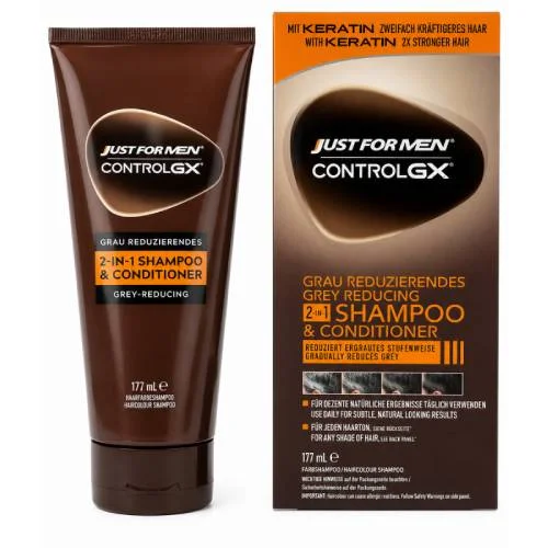 Miniaturka artykułu - Just For Men Control GX Szampon i odżywka do włos&oacute;w 2w1 z keratyną, 177 ml