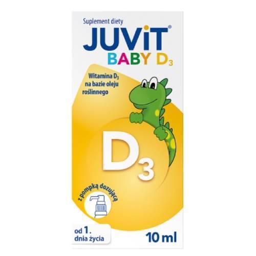 Miniaturka artykułu - Juvit Baby D3 krople, 10 ml USZKODZONY KARTON 