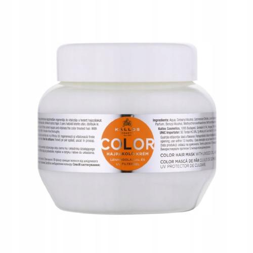 Miniaturka artykułu - KALLOS COLOR Maska do włos&oacute;w farbowanych z olejem lnianym i filtrem UV,  275 ml