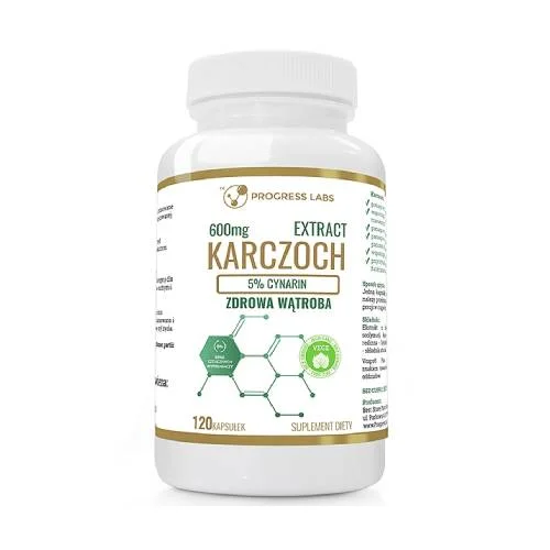 Miniaturka artykułu - Progress Labs Karczoch ekstrakt 600 mg, 120 kaps.