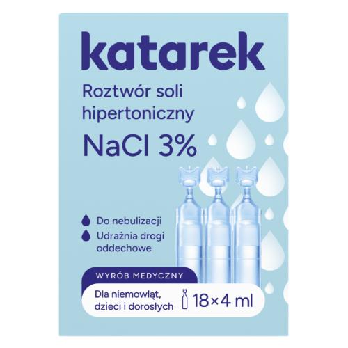 Miniaturka artykułu - Katarek Roztw&oacute;r soli hipertoniczny NaCl 3%, 18 x 4 ml