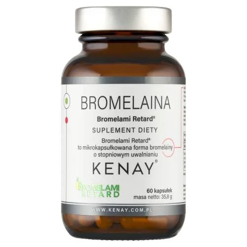 Miniaturka artykułu - KENAY Bromelaina Bromelami Retard, 60 kapsułek