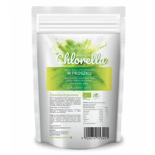 Miniaturka artykułu - KENAY Chlorella organiczna w proszku, 100 g