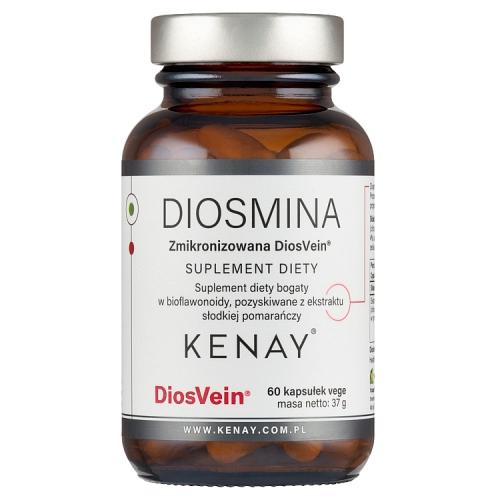 Miniaturka artykułu - KENAY Diosmina zmikronizowana DiosVein, 60 kapsułek