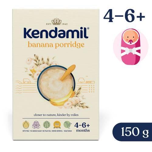 Miniaturka artykułu - Kendamil Mleczna kaszka z bananem, 150g USZKODZONE OPAKOWANIE TEKTUROWE