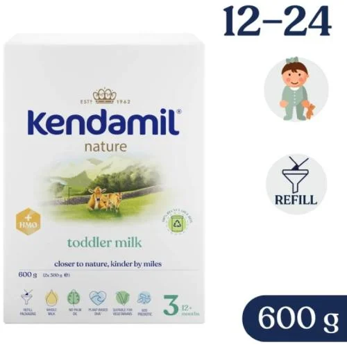 Miniaturka artykułu - Kendamil Nature 3 HMO+ Produkt w proszku na bazie białka krowiego dla dzieci po 12 miesiącu, 600 g KR&Oacute;TKA DATA 13.10.2026
