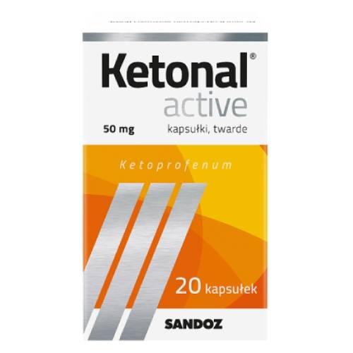 Miniaturka artykułu - Ketonal Active kapsułki twarde 0,05 g, 20 kapsułek