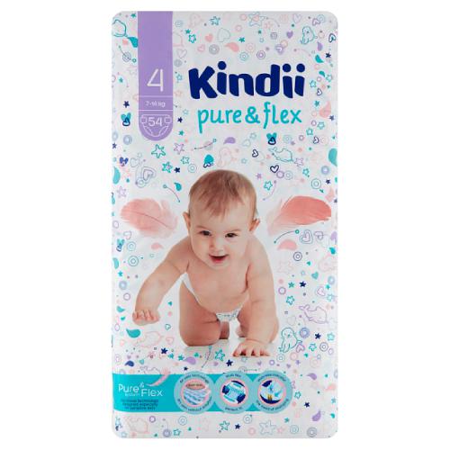 Miniaturka artykułu - KINDII pure&flex PIELUSZKI 4 (7-14kg), 54 szt.