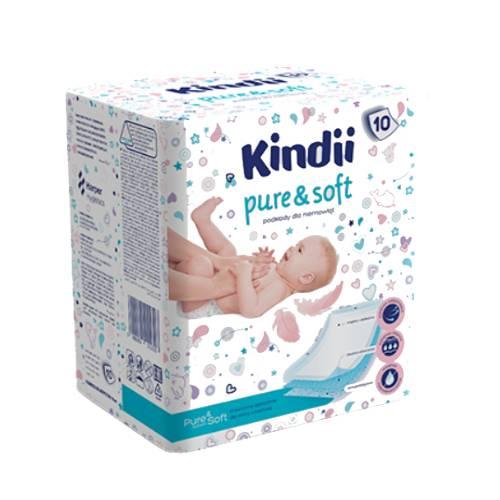 Miniaturka artykułu - Kindii Pure&Soft Podkłady do przewijania jednorazowe 90 x 60 cm, 10 szt.