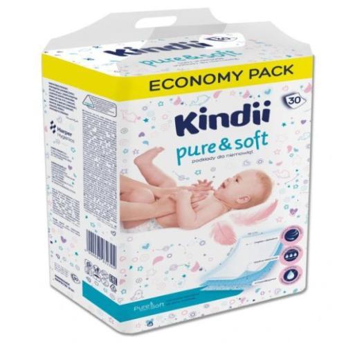 Miniaturka artykułu - Kindii Pure&Soft Podkłady jednorazowe, 60x40 cm - 30szt USZKODZONE OPAKOWANIE FOLIOWE