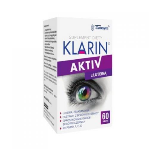 Miniaturka artykułu - KLARIN ACTIV z luteiną - 60 tabletek USZKODZONE / BRAK OPAKOWANIA
