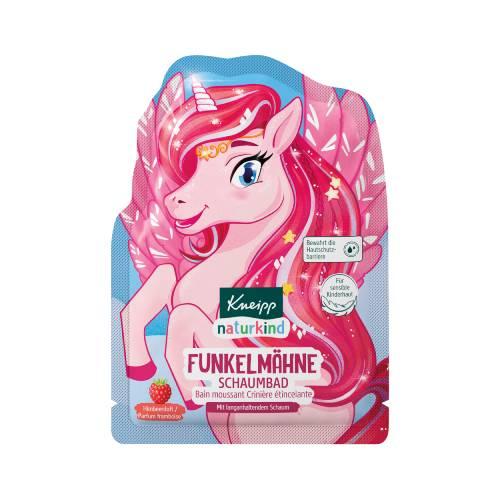 Miniaturka artykułu - Kneipp naturkind Płyn do kąpieli z bąbelkami Błyszcząca Grzywa o zapachu malin, 40 ml