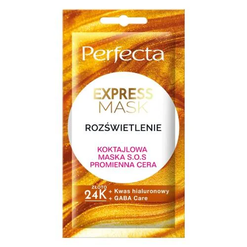 Miniaturka artykułu - Perfecta Express Mask S.O.S. Koktajlowa maska do twarzy rozświetlająca, 8 ml
