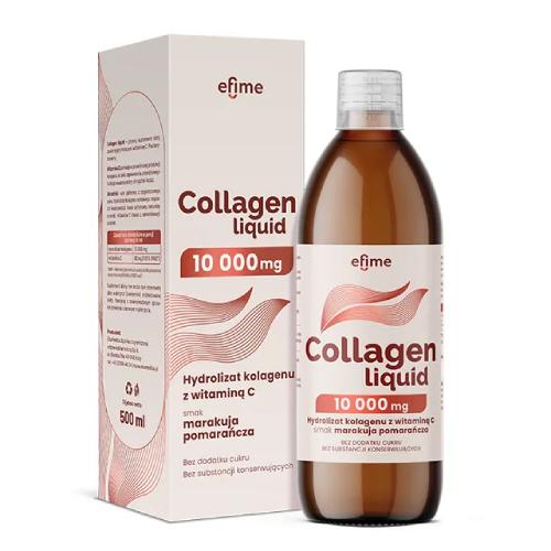 Miniaturka artykułu - EkaMedica Efime Collagen liquid 10 000 mg Hydrolizat kolagenu z witaminą C, 500 ml