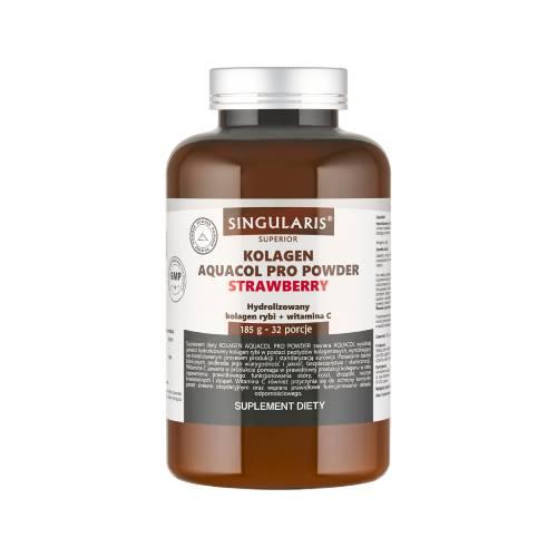 Miniaturka artykułu - Singularis Superior Kolagen aquacol pro powder strawberry, 185 g
